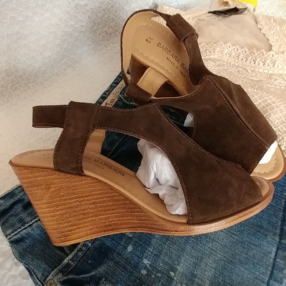 Barbara Barbieri leather upper wedges